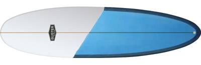 Mid Length Surfboard tinted resin