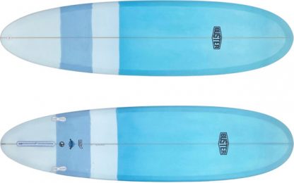mid-length surfboard tinted resin top