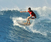 Mini Malibu Surfboard down the line