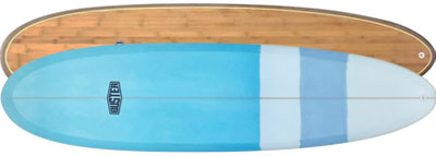 Mid Length Surfboard tinted resin