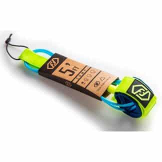 Feather Surfboard Leash 5 Fuß blau-gelb