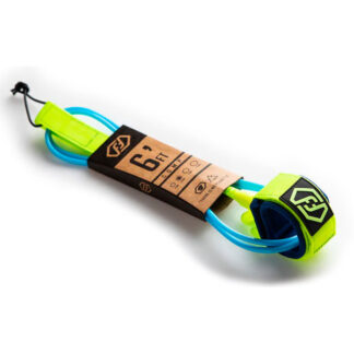 surfboard leash 6 fuss blue yellow