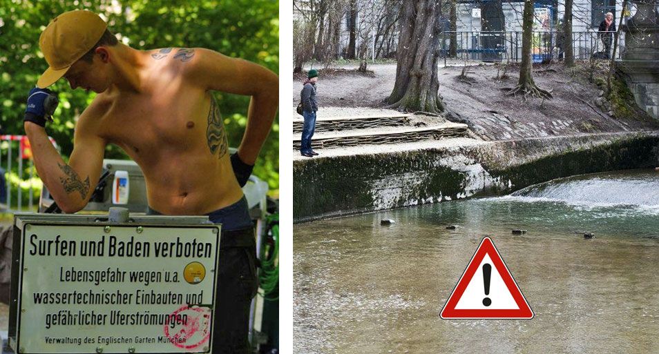 gefahren eisbachwelle