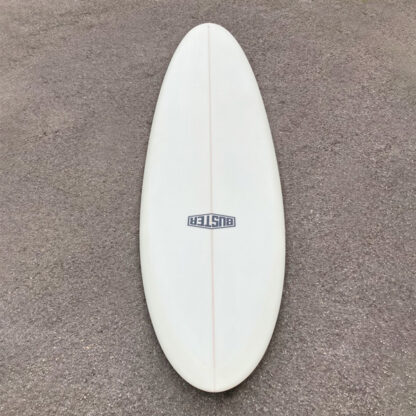 mid length twin fin surfboard frontal