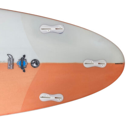 Egg Surfboard tinted resin orange tail