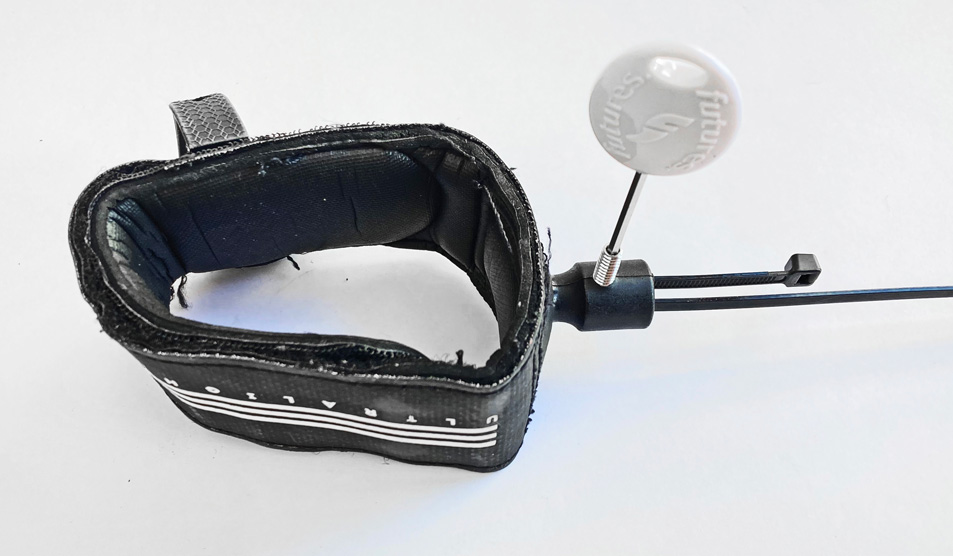 selbstauslösende surfboard leash basteln kabelbinder einsetzen