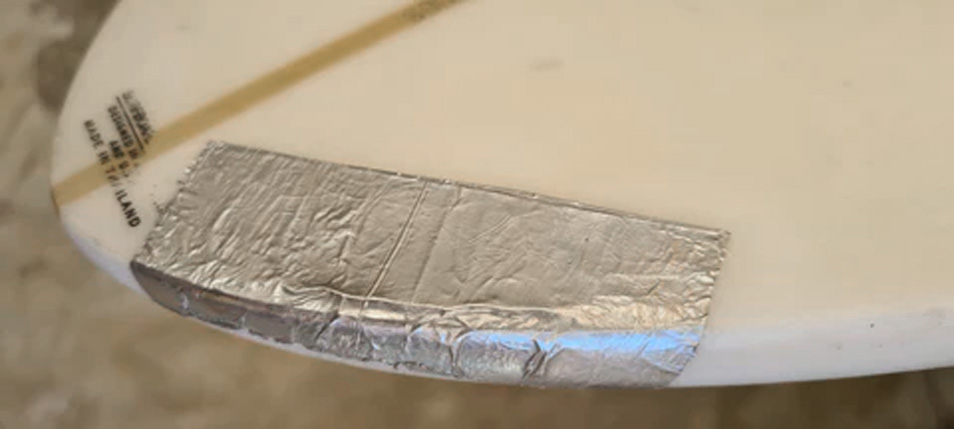 duct tape surfboard reparatur